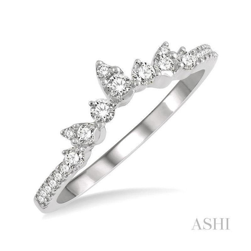 ASHI Chevron Diamond Wedding Band 30446PPFHWG