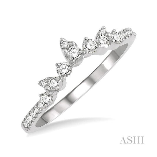 ASHI Chevron Diamond Wedding Band 30446PPFHWG