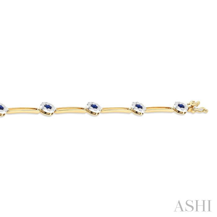 ASHI Round Shape Paperclip Lovebright Gemstone & Diamond Bracelet 76351PPFGSPYW