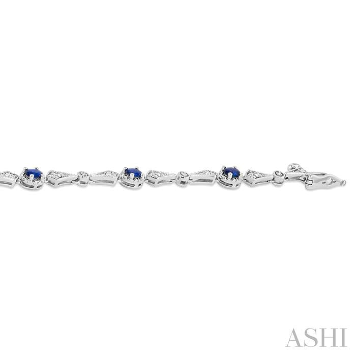ASHI Oval Shape Gemstone & Diamond Bracelet 76430PPTSSPWG