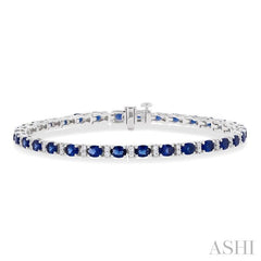 ASHI Oval Shape Gemstone & Diamond Bracelet 7645UPPFGSPWG
