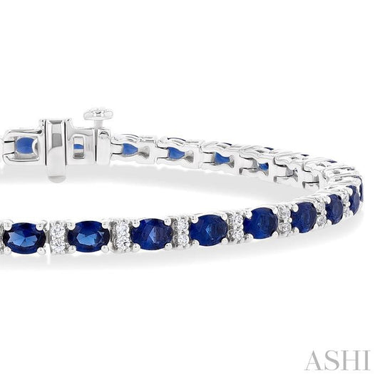ASHI Oval Shape Gemstone & Diamond Bracelet 7645UPPFGSPWG