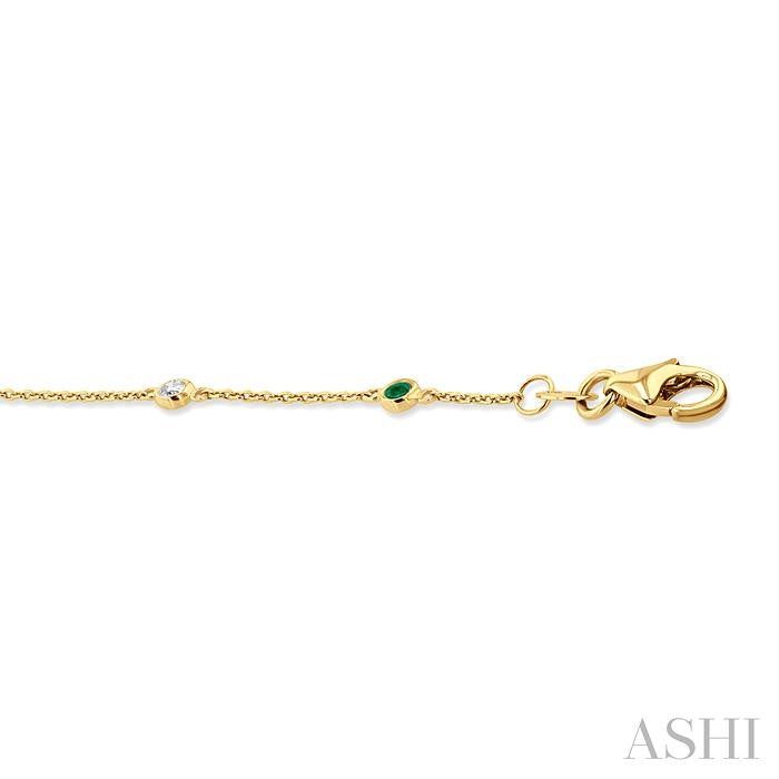 ASHI Alternate Gemstone & Diamond Station Chain Bracelet 76470PPFGEMYG