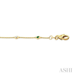 ASHI Alternate Gemstone & Diamond Station Chain Bracelet 76470PPFGEMYG