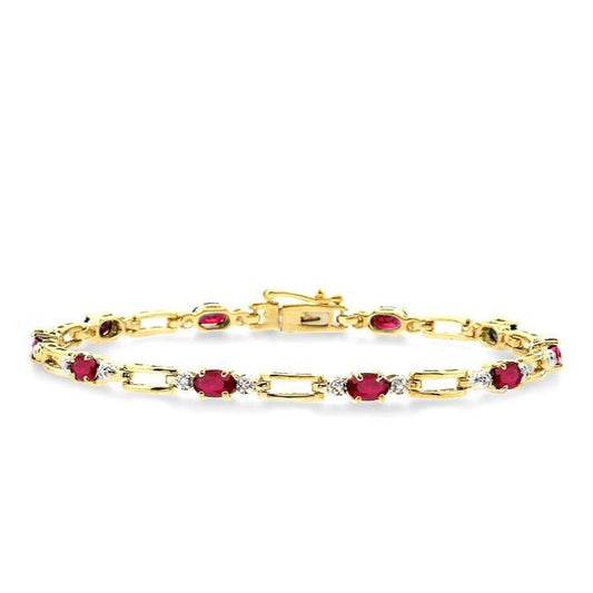 Parkplace Jewelers Oval Shape Gemstone & Diamond Bracelet 76100PPTSRB