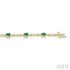 ASHI Oval Shape Gemstone & Halo Diamond Bracelet 76859PPTSEMYG