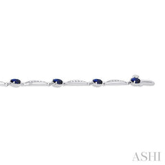 ASHI Oval Shape Gemstone & Diamond Bracelet 7698QPPTSSPWG