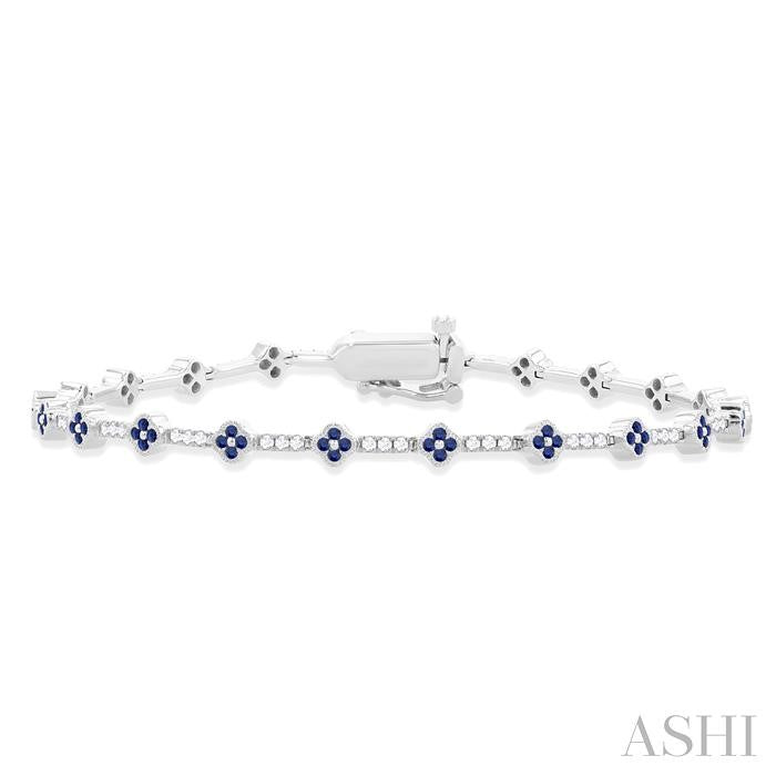 ASHI Clover Gemstone & Diamond Bracelet 7708HPPFGSPWG
