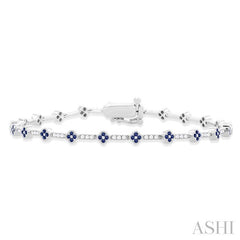 ASHI Clover Gemstone & Diamond Bracelet 7708HPPFGSPWG