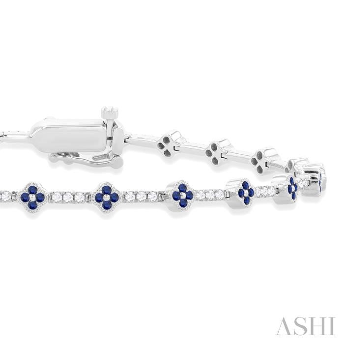 ASHI Clover Gemstone & Diamond Bracelet 7708HPPFGSPWG