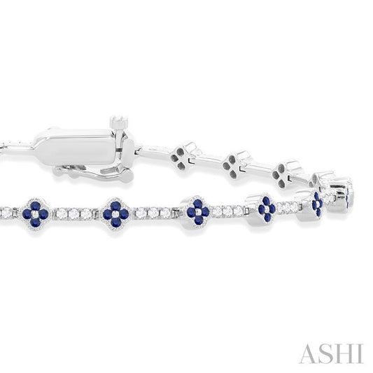 ASHI Clover Gemstone & Diamond Bracelet 7708HPPFGSPWG