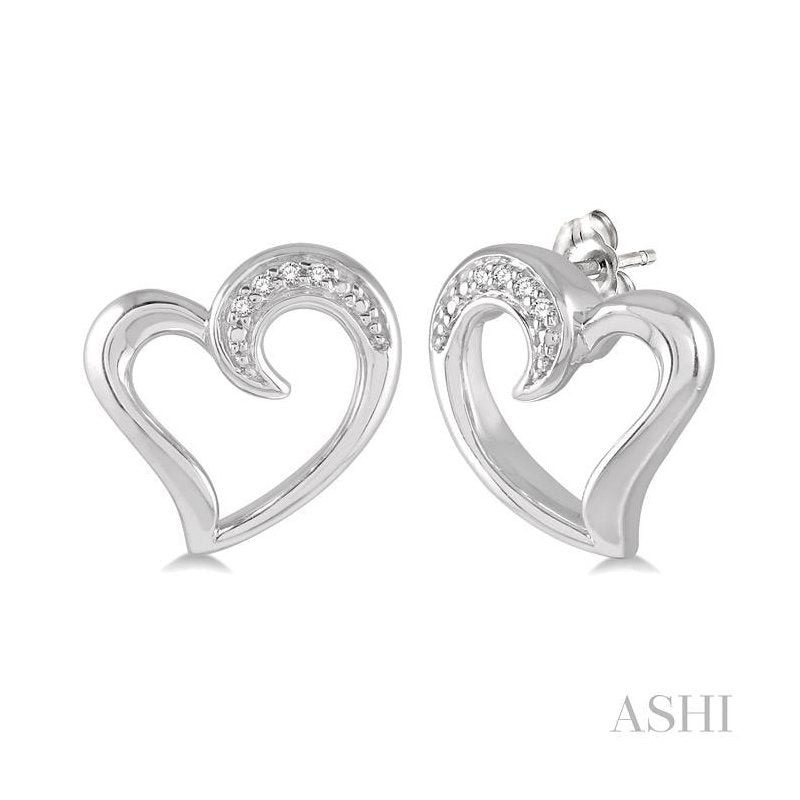 ASHI Silver Heart Shape Diamond Fashion Earrings 88799PPSSSLER