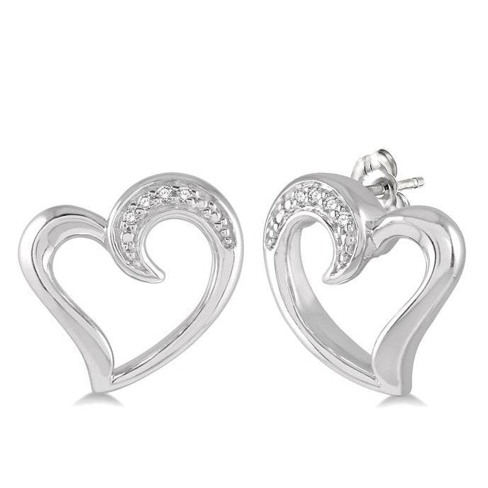 Parkplace Jewelers Silver Heart Shape Diamond Fashion Earrings 88799PPSSSLER