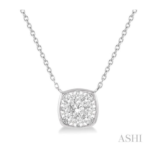ASHI Cushion Shape Lovebright Essential Diamond Pendant 9980UPPFHNKWG