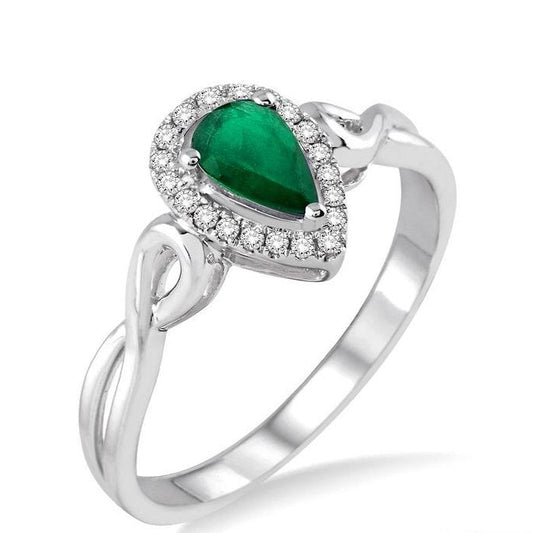 Parkplace Jewelers Pear Shape Gemstone & Halo Diamond Ring 40948PPTSEMWG