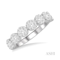 ASHI Round Shape 7 Stone Lovebright Essential Diamond Wedding Band 152D3PPFHWG