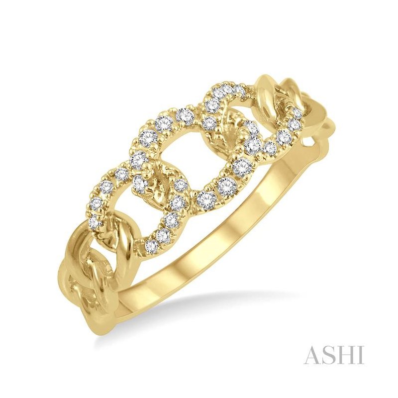 ASHI Curb & Cuban Diamond Fashion Band 357B8PPFHYG