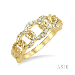 ASHI Curb & Cuban Diamond Fashion Band 357B8PPFHYG