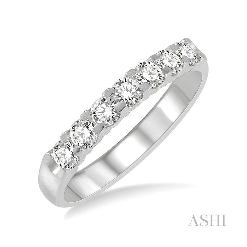 ASHI 7 Stone Diamond Wedding Band 33293PPFGWG