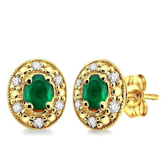 Parkplace Jewelers Oval Shape Gemstone & Diamond Earrings 58198PPFSEREMYG
