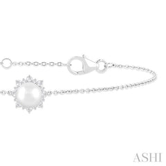 ASHI Pearl & Petite Halo Diamond Fashion Chain Bracelet 780Q0PPTSWPWG