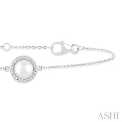 ASHI Pearl & Petite Halo Diamond Fashion Chain Bracelet 782Q0PPTSWPWG