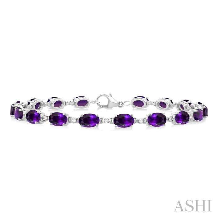 ASHI Oval Shape Gemstone & Diamond Bracelet 78310PPTGAMWG