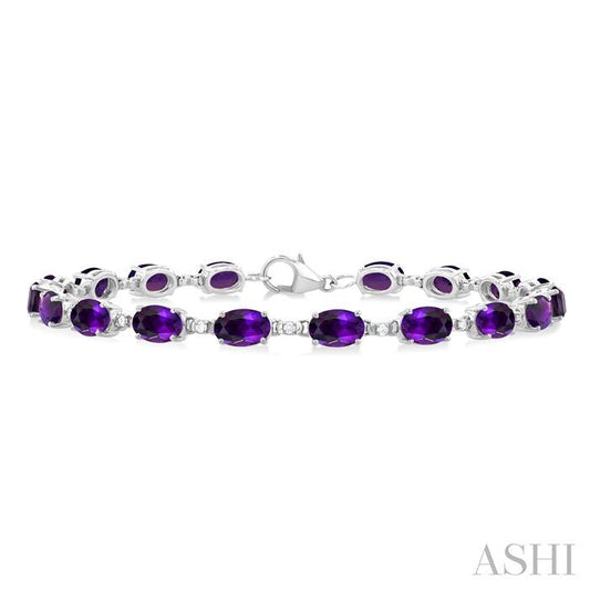 ASHI Oval Shape Gemstone & Diamond Bracelet 78310PPTGAMWG