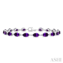 ASHI Oval Shape Gemstone & Diamond Bracelet 78310PPTGAMWG