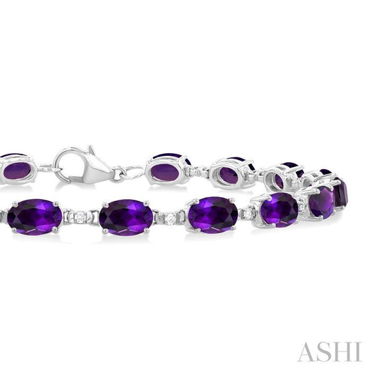 ASHI Oval Shape Gemstone & Diamond Bracelet 78310PPTGAMWG