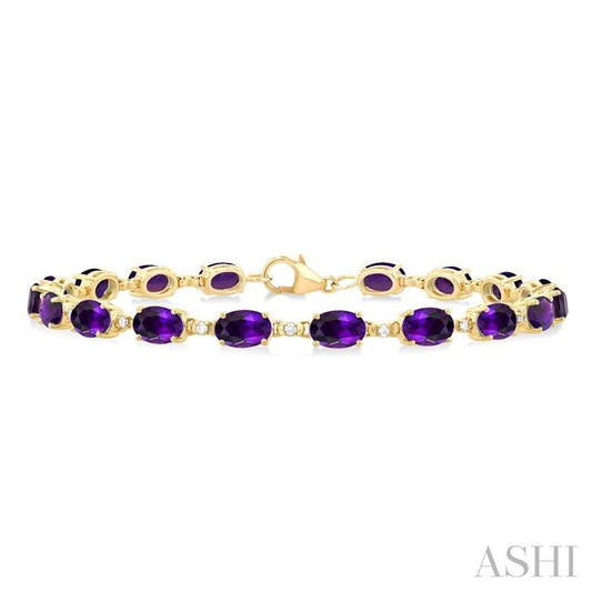 ASHI Oval Shape Gemstone & Diamond Bracelet 78310PPTGAMYG
