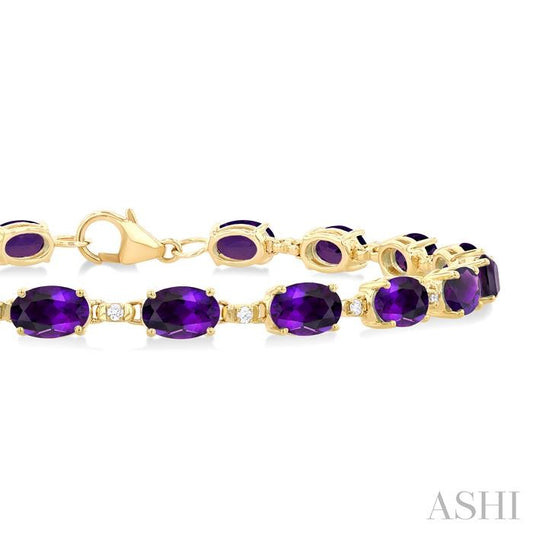 ASHI Oval Shape Gemstone & Diamond Bracelet 78310PPTGAMYG