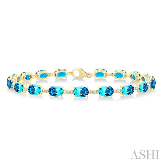 ASHI Oval Shape Gemstone & Diamond Bracelet 78310PPTGBTYG