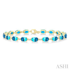 ASHI Oval Shape Gemstone & Diamond Bracelet 78310PPTGBTYG
