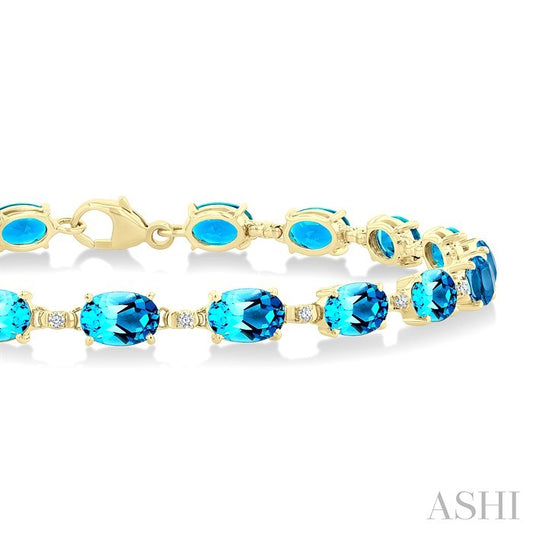 ASHI Oval Shape Gemstone & Diamond Bracelet 78310PPTGBTYG