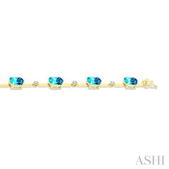 ASHI Oval Shape Gemstone & Diamond Bracelet 7833QPPTGBTYG