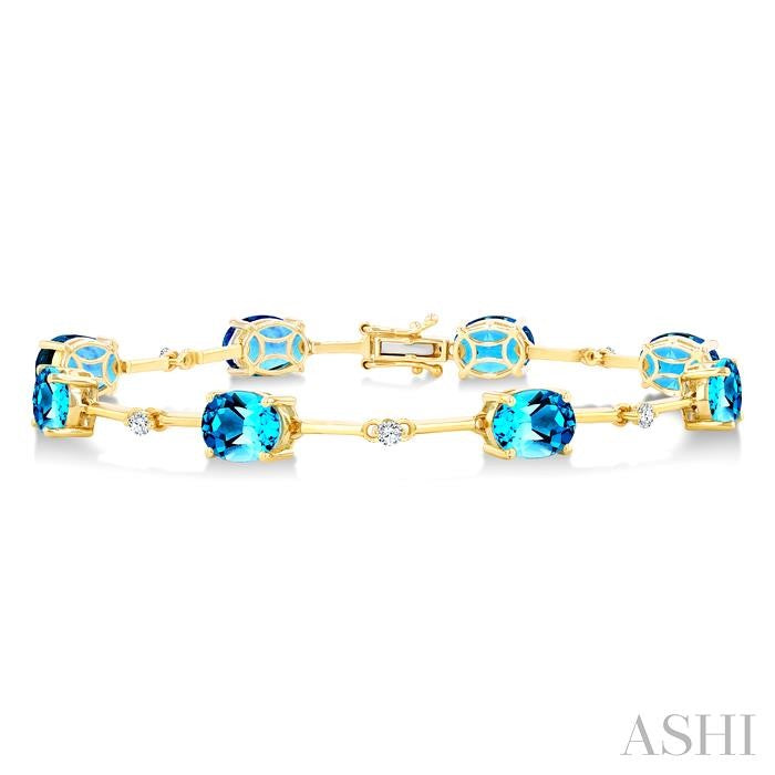 ASHI Oval Shape Gemstone & Diamond Bracelet 7833QPPTGBTYG
