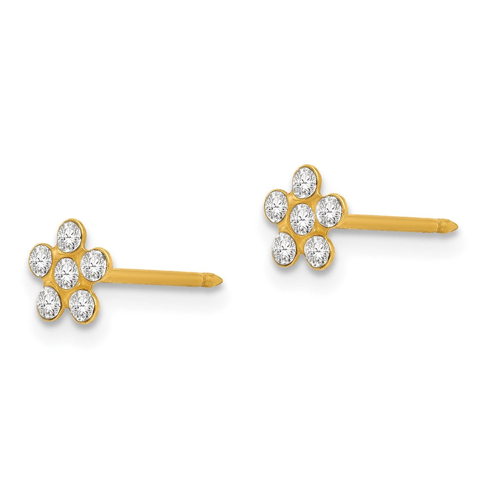784E Inverness 14k April Crystal Birthstone Flower Earrings