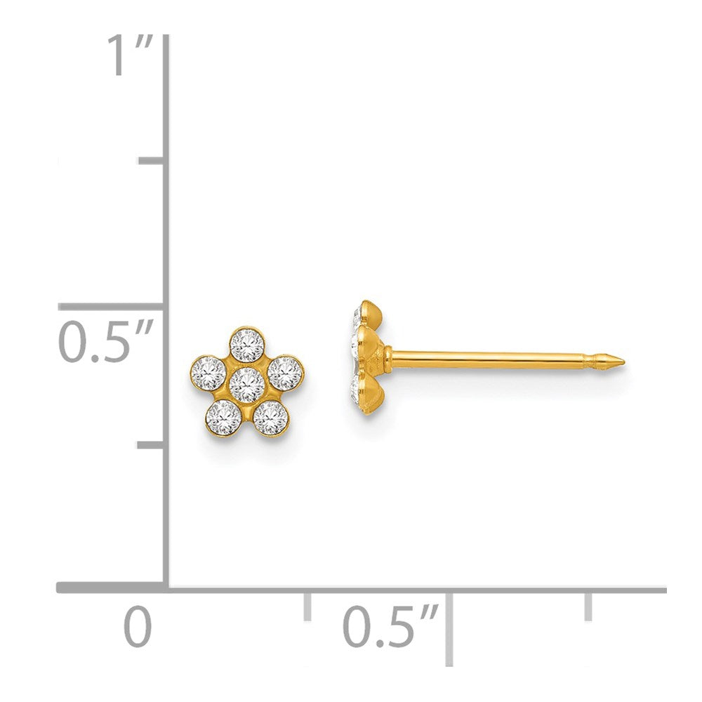 784E Inverness 14k April Crystal Birthstone Flower Earrings