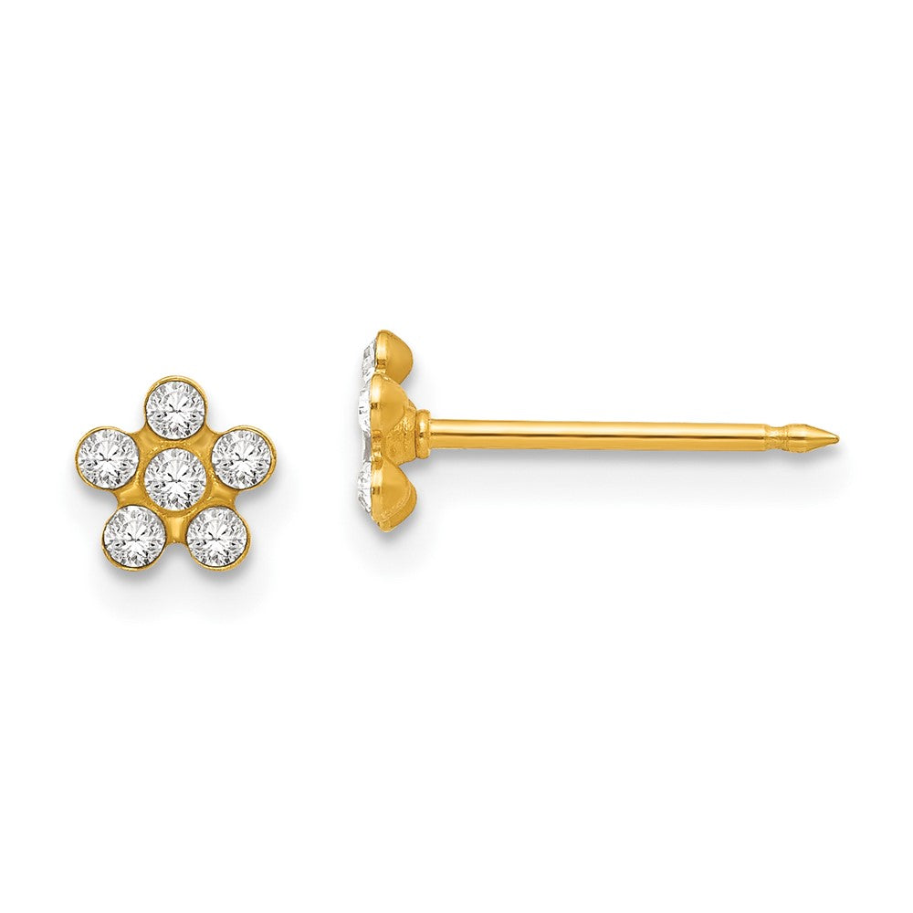 784E Inverness 14k April Crystal Birthstone Flower Earrings