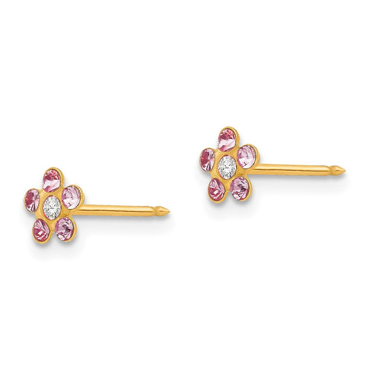 786E Inverness 14k June Crystal Birthstone Flower Earrings