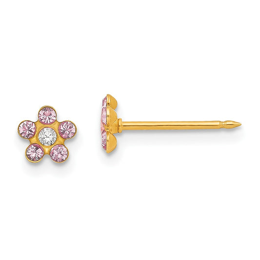 786E Inverness 14k June Crystal Birthstone Flower Earrings