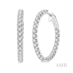 ASHI Inside-Out Diamond Hoop Earrings 622B0PPFGERWG-3.00
