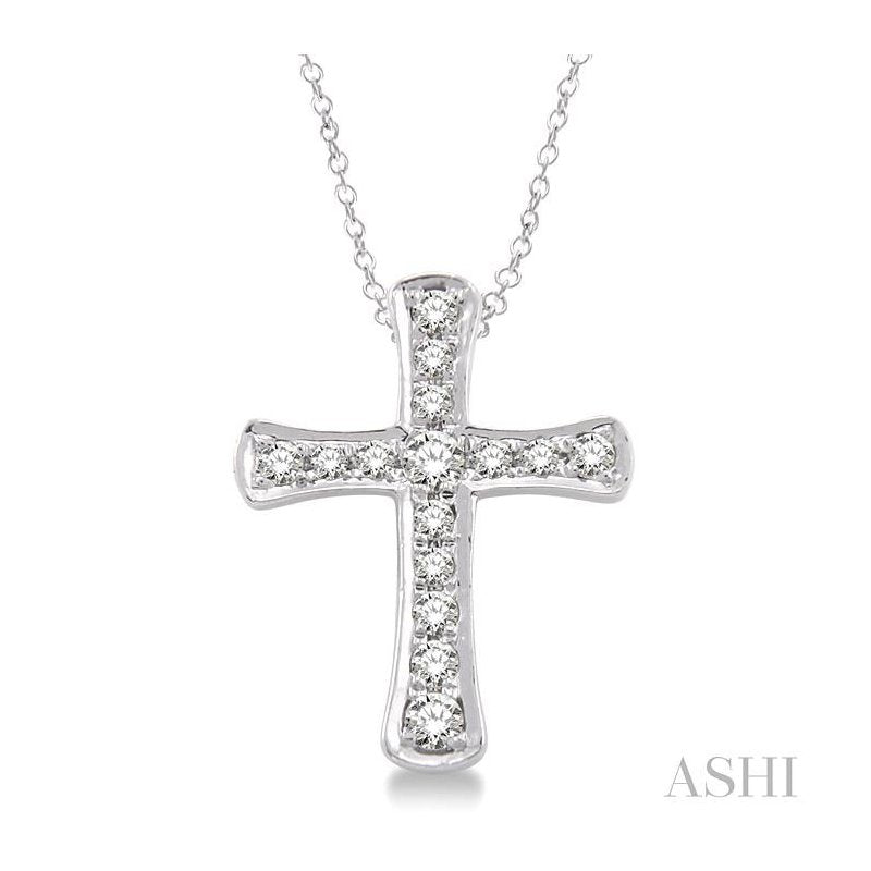 ASHI Silver Cross Diamond Pendant 86399PPSSSLPD