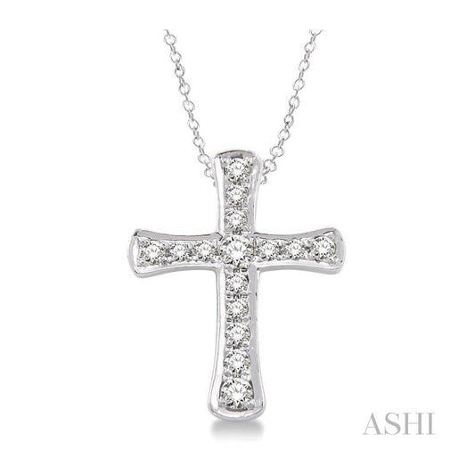 ASHI Silver Cross Diamond Pendant 86399PPSSSLPD