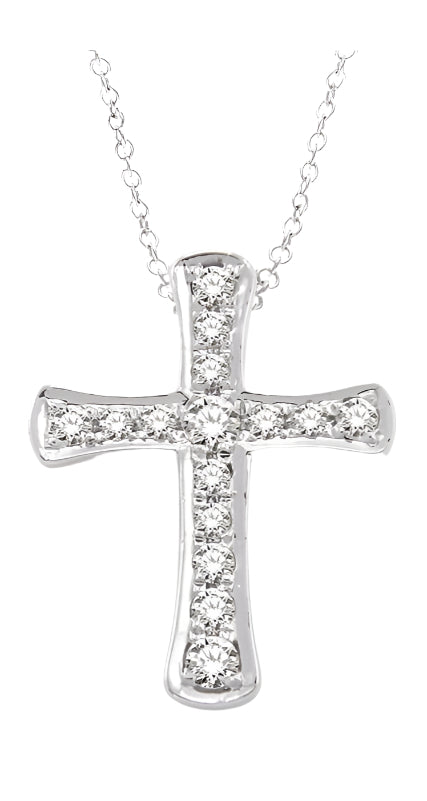 Parkplace Jewelers Silver Cross Diamond Pendant 86399PPSSSLPD
