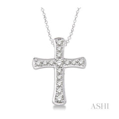 ASHI Silver Cross Diamond Pendant 86399PPSSSLPD
