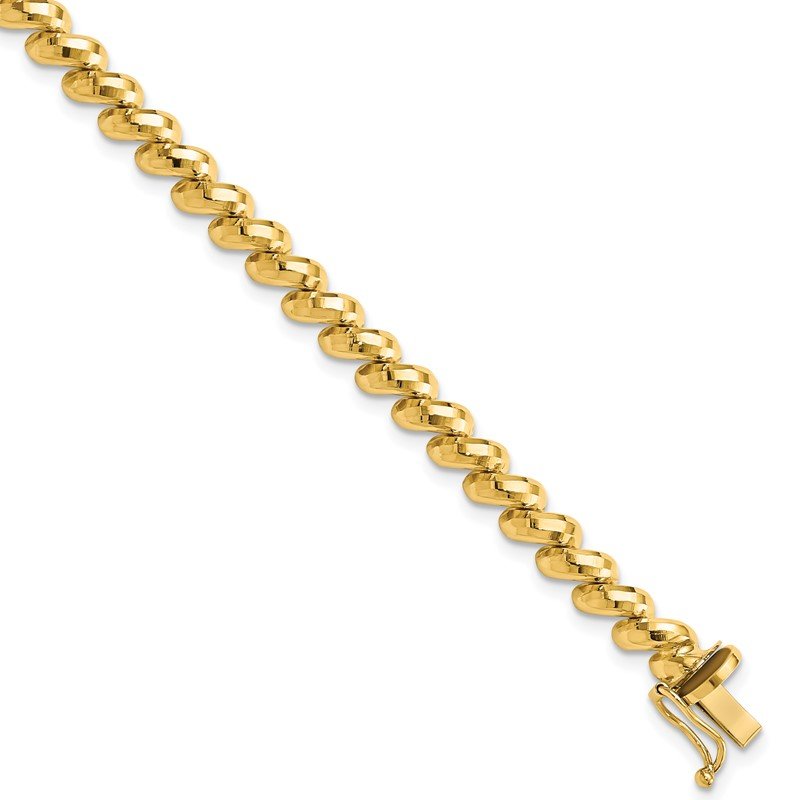 Quality Gold 14k Faceted San Marco Bracelet FSM8-7