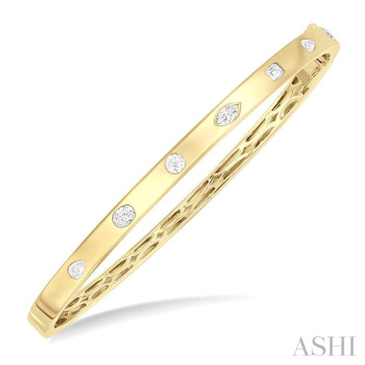 ASHI Mixed Shape Bezel Set Diamond Fashion Bangle 795GVPPFGYG
