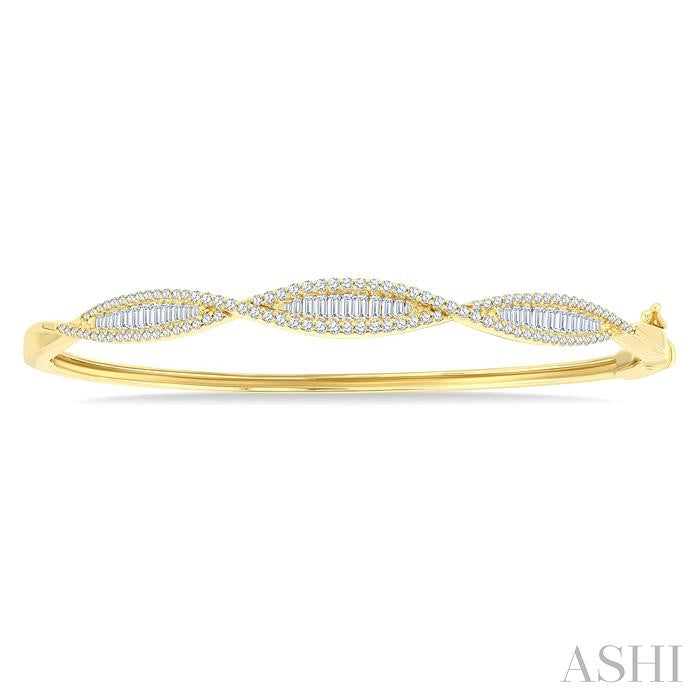 ASHI Swirl Baguette Diamond Fashion Bangle 796E1PPFGYG
